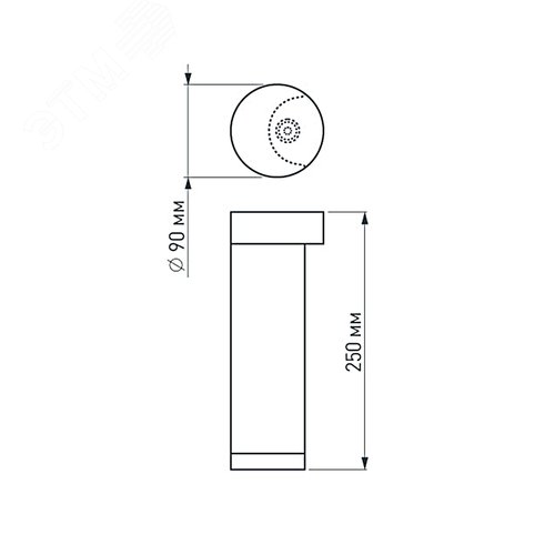 Светильник LGD-Path-Round90-H250B-7W Warm White (ARL, IP54 Металл, 3 года) (020347) - фото 2