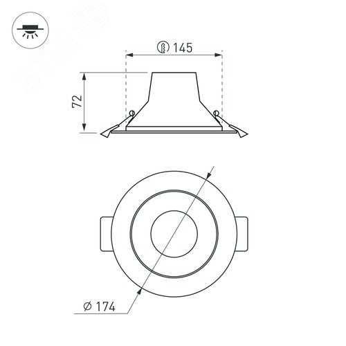 Светильник IM-STORM-R175-20W Day4000-MIX (WH, 80 deg, 230V) (IP20 металл, 3 года) - фото 3