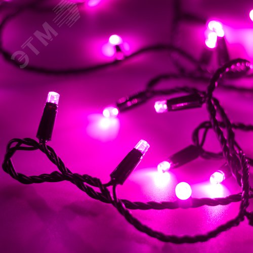 Гирлянда светодиодная декоративная ARD-STRING-CLASSIC-10000-BLACK-100LED-STD PINK 230V, 7W ARDCL, IP65 2