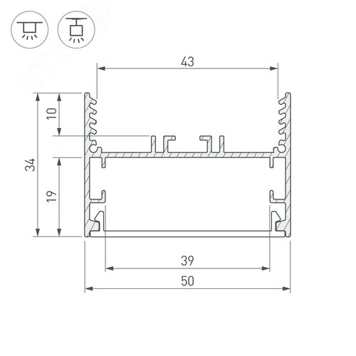 Профиль SL-LINE-5035-2000 ANOD (ARL, Алюминий) 4