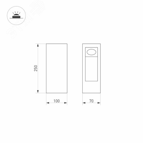 Светильник LGD-MARK-BOLL-H250-7W Warm3000 (GR, 60 deg, 230 В) (ARL, IP54 Металл, 3 года) - фото 4