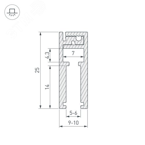 Профиль KLUS-GLASS-56-2000 ANOD (ARL, Алюминий) 2