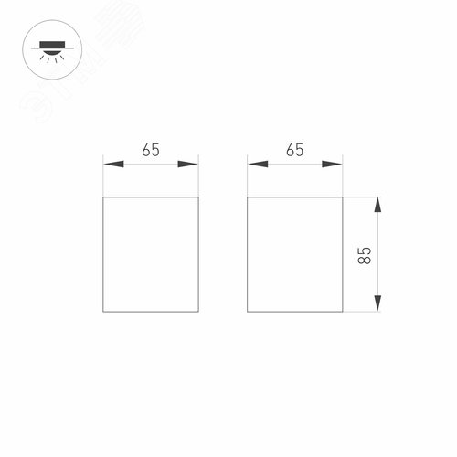 Светильник SP-ORIENT-SURFACE-TC-S65x65-10W Warm3000 (BK, 30 deg, 230V) (Arlight, IP20 Металл, 5 лет) (031857) - фото 4