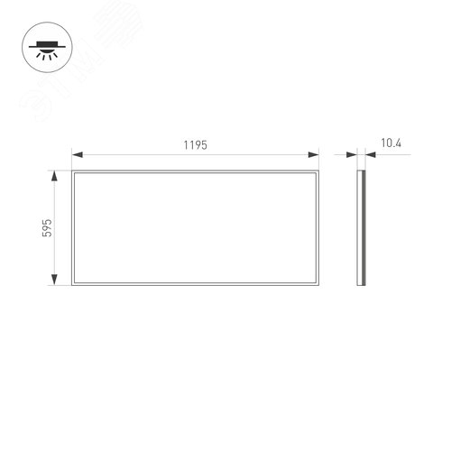 Панель IM-600x1200A-48W White (ARL, IP40 Металл, 3 года) (023158) - фото 2