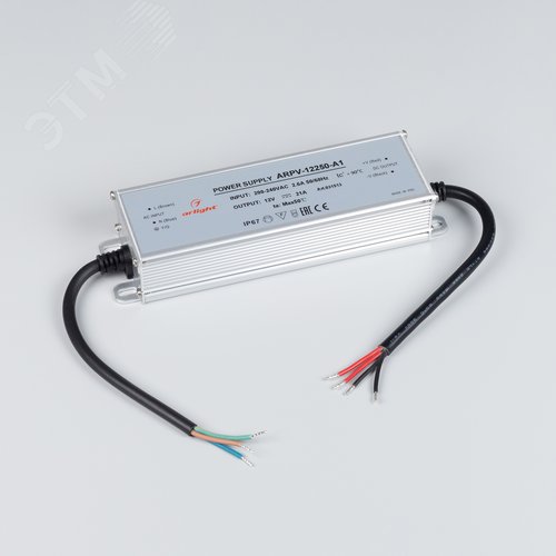 Блок питания ARPV-12250-A1 (12V, 21A, 252W) (ARL, IP67 Металл, 3 года) - фото 3