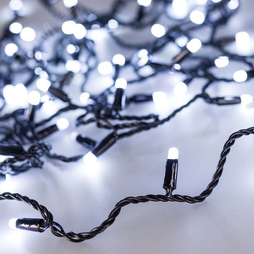 Гирлянда светодиодная декоративная ARD-STRING-CLASSIC-10000-BLACK-100LED-MILK-FLASH White 230V, 7W ARDCL, IP65 - Arlight