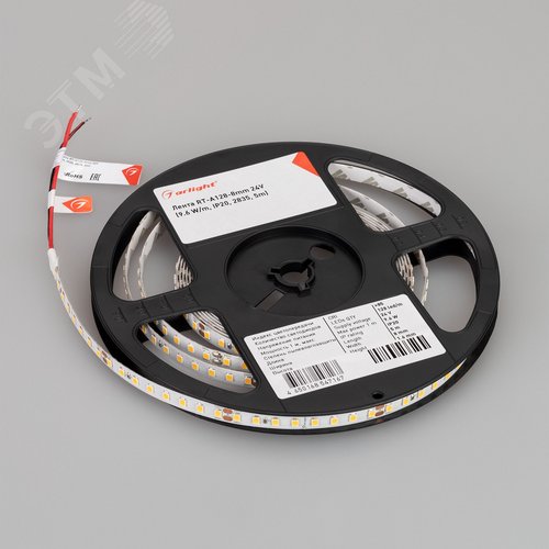 Лента светодиодная 12 Вт/м 24В IP20 3000K 160LED/м RT/RTW-A160-8-10mm SMD 2835 5 м - фото 4