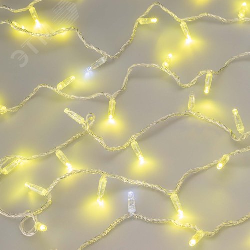Гирлянда светодиодная декоративная ARD-STRING-CLASSIC-10000-CLEAR-100LED-FLASH Gold 230V, 7W ARDCL, IP65 - фото 2