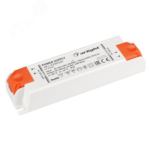 Блок питания ARJ-KE80300 (24W, 300mA, PFC) (ARL, IP20 Пластик, 5 лет)