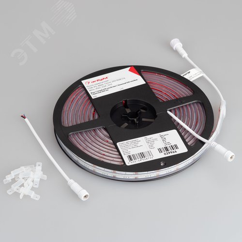 Лента светодиодная 16 Вт/м 24В IP67 RGB 840LED/м COB-X840-10-12mm CSP 5 м - фото 4
