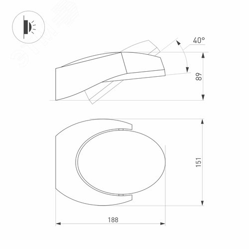 Светильник LGD-EYE-WALL-6W Warm3000 (GR, 117 deg, 230 В) (ARL, IP54 Металл, 3 года) - фото 5