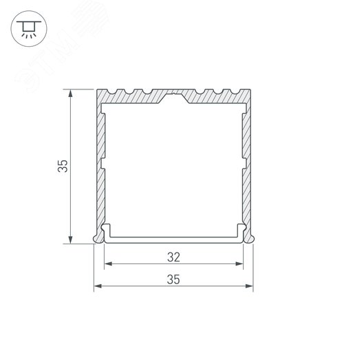 Профиль ARH-POWER-W35-2000 ANOD (ARL, Алюминий) 4