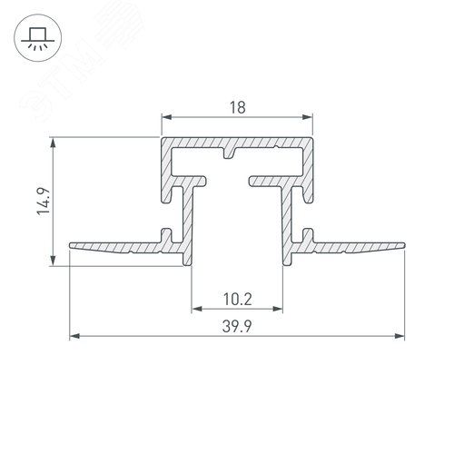 Профиль-держатель TEK-PIK-1010-2000 (ARL, Алюминий) 2