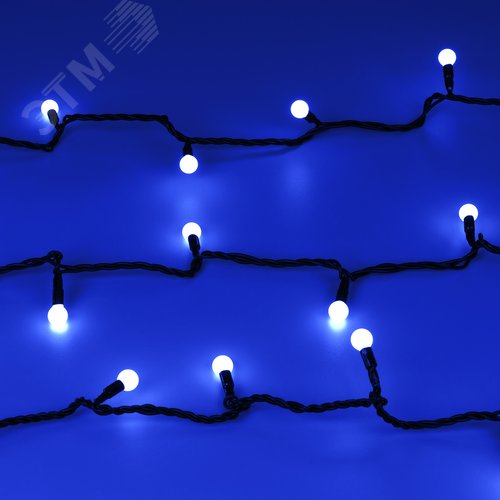 Гирлянда светодиодная декоративная ARD-BALL-CLASSIC-D13-10000-BLACK-100LED BLUE 230V, 7W ARDCL, IP65 5