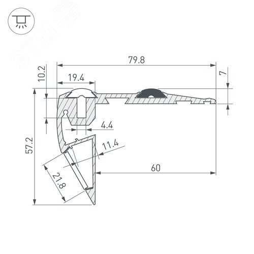 Профиль STEP-FRONT-2000 ANOD (ARL, Алюминий) 3