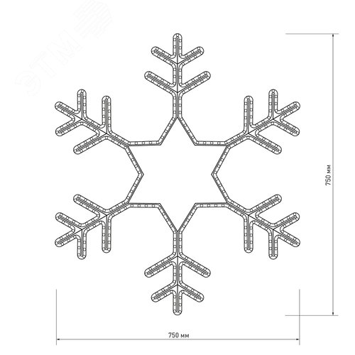 Фигура ARD-SNOWFLAKE-M4-750x750-324LED White 230V, 18W Ardecoled, IP65 - фото 2