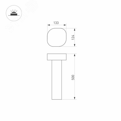 Светильник LGD-SWAMP-BOLL-H500-7W Warm3000 (GR, 93 deg, 230 В) (ARL, IP65 Металл, 3 года) - фото 6