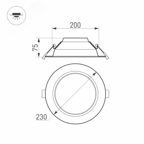 Светильник IM-CYCLONE-R230-30W Day4000 (WH, 90 deg) (ARL, IP40 Металл, 3 года) - фото 6