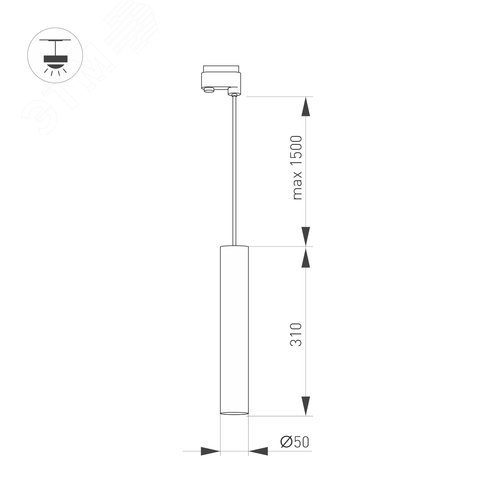 Светильник LGD-PIPE-TRACK-HANG-2TR-R50-9W Warm3000 (BK, 40 deg, 230V) (Arlight, IP20 Металл, 3 года) (037429) - фото 3