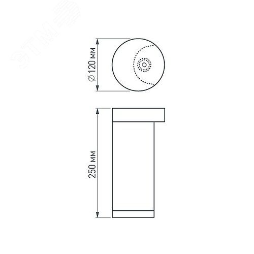 Светильник LGD-Path-Round120-H250B-12W Warm White (ARL, IP54 Металл, 3 года) - фото 5