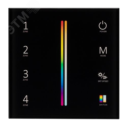 Панель Sens SMART-P55-MULTI Black 3V, 4 зоны, 2.4G ARL, IP20 пластик, 5 лет - фото 2