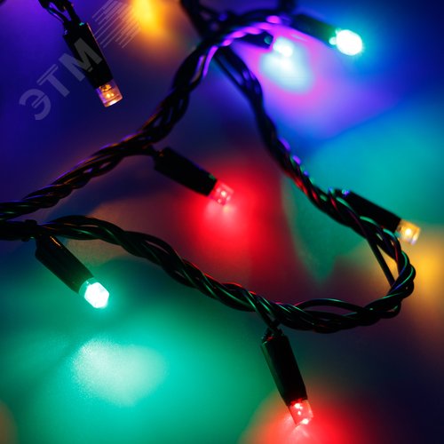 Гирлянда светодиодная декоративная ARD-STRING-CLASSIC-10000-BLACK-100LED-LIVE RGB 230V, 7W ARDCL, IP65