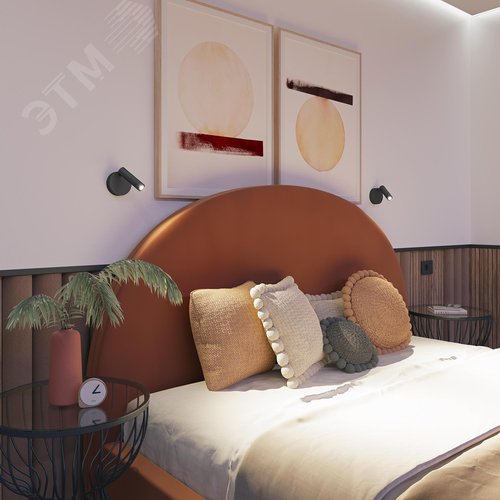 Светильник SP-BED-NB-R90-3W Warm3000 (BK, 20 deg, 230V) (IP20 металл, 3 года) - фото 2