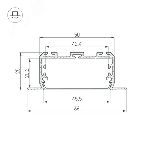 Профиль KLUS-POWER-W50-FS-2000 ANOD (ARL, Алюминий) 3