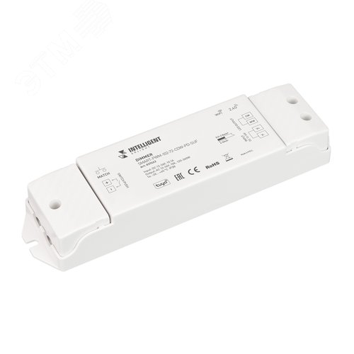 INTELLIGENT ARLIGHT Диммер SMART-PWM-102-72-CDW-PD-SUF (12-36V, 2x5A, TUYA Wi-Fi, 2.4G) (IARL, IP20 Пластик, 5 лет) | 037422 | Arlight - Arlight