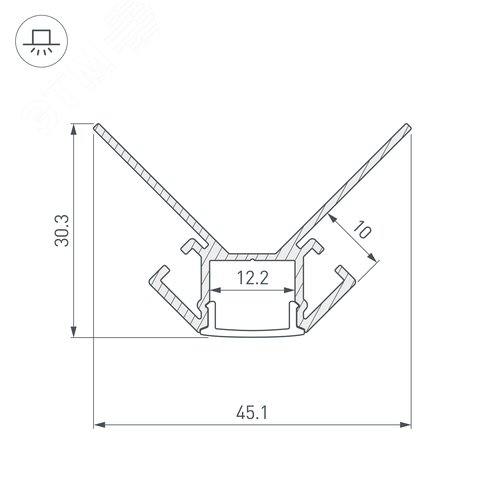 Профиль ARH-DECORE-S12-EXT-2000 ANOD внешний (ARL, Алюминий) 2