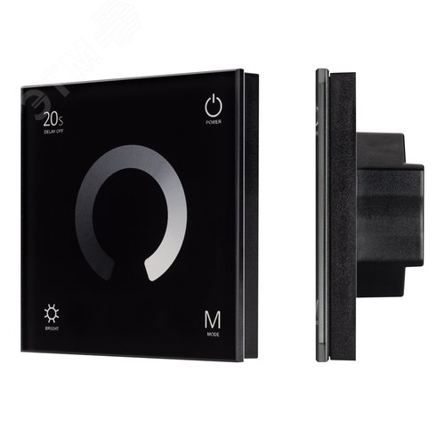 Панель SMART-P4-DIM-G-IN Black 12-24V, 4x3A, Sens, 2.4G IP20 пластик, 5 лет - Arlight