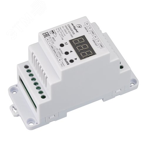 Конвертер SMART-K37-DMX 12-24V, SPI, DIN, 2.4G ARL, металл - Arlight