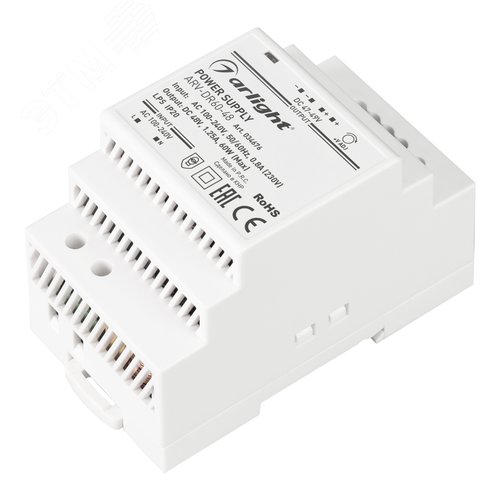 Блок питания ARV-DR60-48 (48V, 1.25A, 60W) ( IP20 DIN-рейка) - Arlight