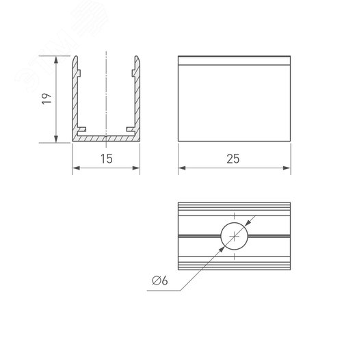 Профиль-держатель TEK-PLS-ZM-2000 (ARL, Алюминий) 7