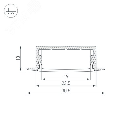 Профиль ARH-WIDE-F-H10-2000 ANOD (ARL, Алюминий) 4