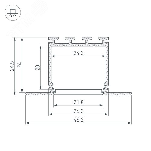 Профиль PLS-LOCK-H25-FM-2000 ANOD (ARL, Алюминий) 3