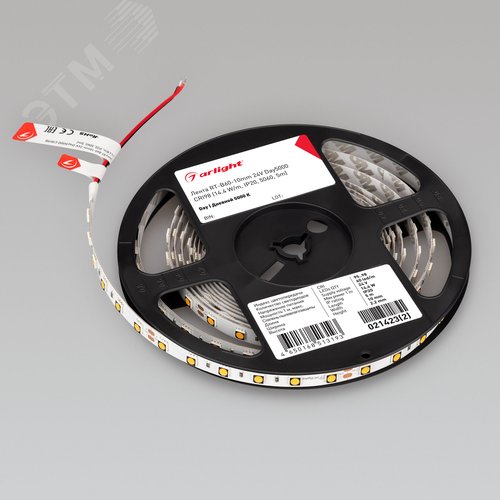 Лента светодиодная 14,4 Вт/м 24В IP20 5000K 60LED/м RT-B60-10mm CRI98 SMD 5060 5 м - фото 4