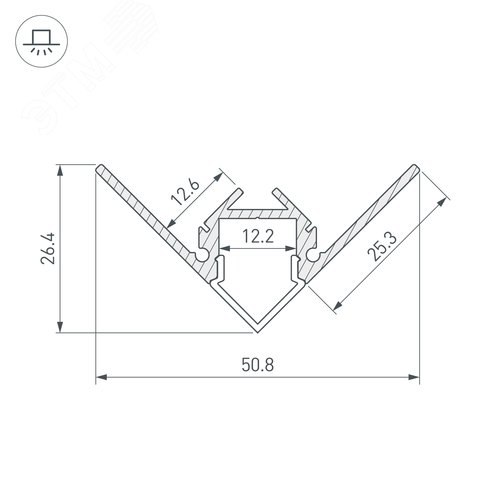 Профиль ARH-DECORE-S12-EXT-F-2000 ANOD внешний (ARL, Алюминий) 4