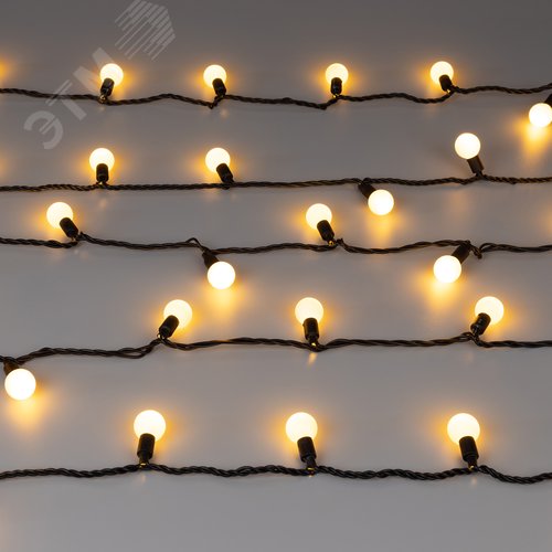 Гирлянда светодиодная декоративная ARD-BALL-CLASSIC-D23-10000-BLACK-80LED WARM 230V, 3.5W ARDCL, IP65 2