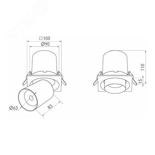 Светильник светодиодный LGD-PULL-S100x100-10W White6000 (WH, 20 deg) (ARL, IP20 металл, 3 года) 6