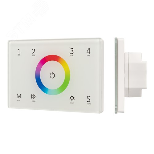 Панель Sens SMART-P83-RGB White (230V, 4 зоны, 2.4G) (ARL, IP20 Пластик, 5 лет) - Arlight