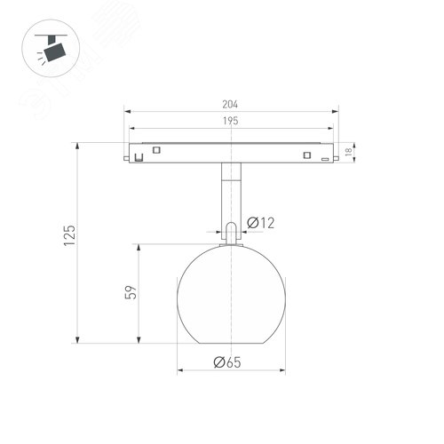 Светильник MAG-ORIENT-ORB-R60-10W Day4000 (BK, 35 deg, 48V) (Arlight, IP20 Металл, 5 лет) | 035758 | Arlight - фото 4
