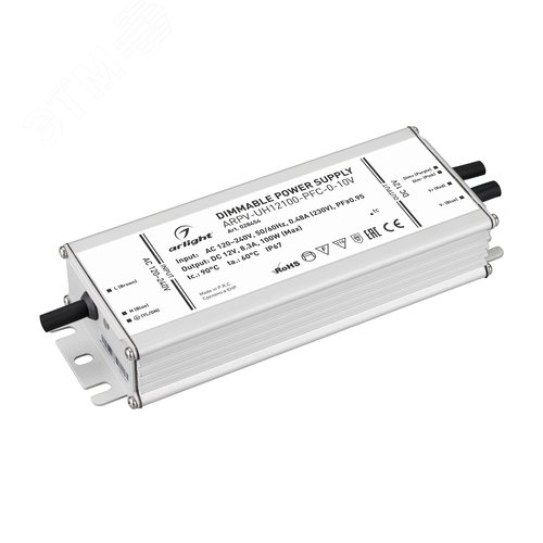 Блок питания ARPV-UH12100-PFC-0-10V (12V, 8.3A, 100W) (IP67 Металл, 7 лет) | 028454 | Arlight - Arlight