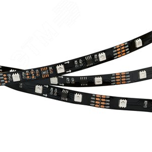 Лента SPI-5000-AM 12V RGB (5060,150 LED x3,1804, Black) (Arlight, Открытый, IP20)