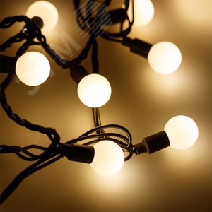 Гирлянда ARD-BALL-CLASSIC-D23-20000-BLACK-160LED WARM (230V, 7W) (ARDCL, IP65) (025631)