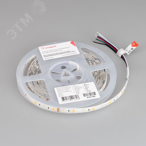 Лента светодиодная 14,4 Вт/м 24В IP65 RGBW 60LED/м RT/RTW-B60-10mm SMD 5060 5 м - фото 6
