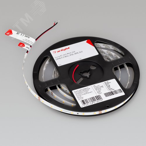 Лента светодиодная 7.2 Вт/м 24В 3000K IP20 60LED/м RT-A60-8mm CRI98 SMD 2835 5 м - фото 2