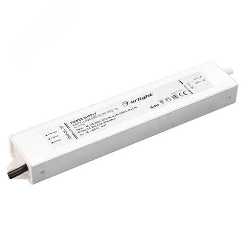 Блок питания ARPV-LG24060-SLIM-PFC-D (24V, 2.5A, 60W) (IP67 металл, 5 лет) - Arlight