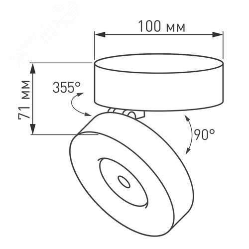 Светильник SP-MONA-SURFACE-R100-12W Day4000 (WH, 24 deg) (, IP40 Металл, 3 года) - фото 2
