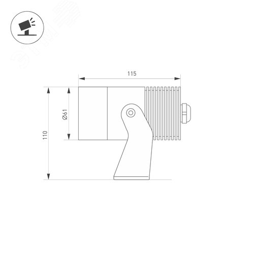 Линейка SL-ARC-D800-A45-5.8W 24V Warm3000 (320мм, дуга 1 из 8) (Открытый) 14